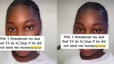 Lady shares her father’s reaction after threatening to start hookup